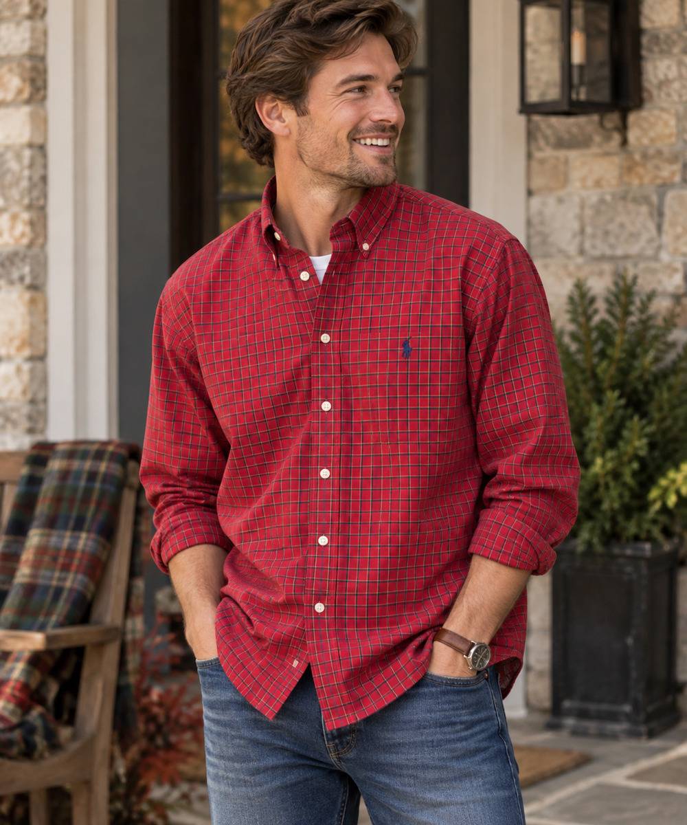 RalphRalph Lauren Blake Red Plaid Button Down Shirt L
